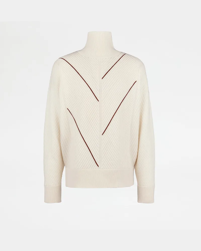 TOD'S Rollkragenpullover aus Wolle und Kaschmir, WEISS, XX - Knitwear Weiss
