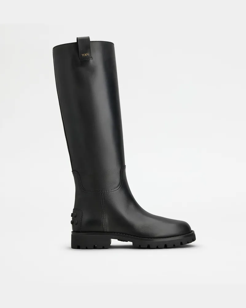 TOD'S Stiefel aus Leder, SCHWARZ Shoes Schwarz