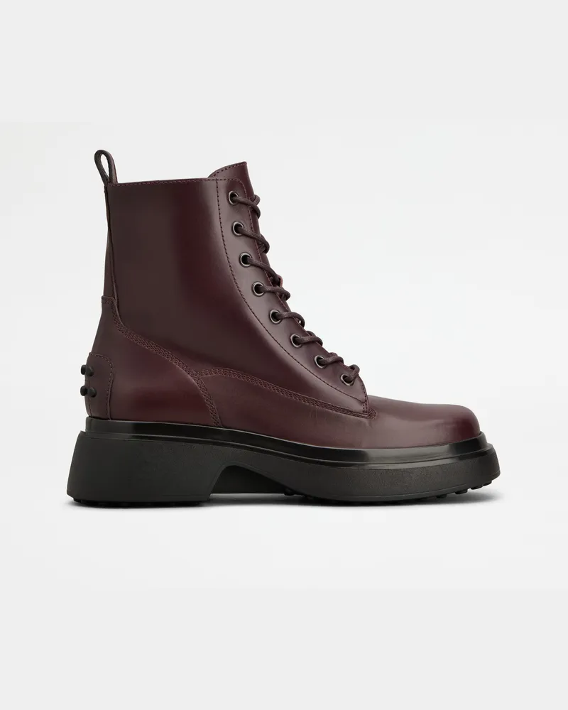 TOD'S Schnürboots aus Leder, BORDEAUX Shoes Bordeaux