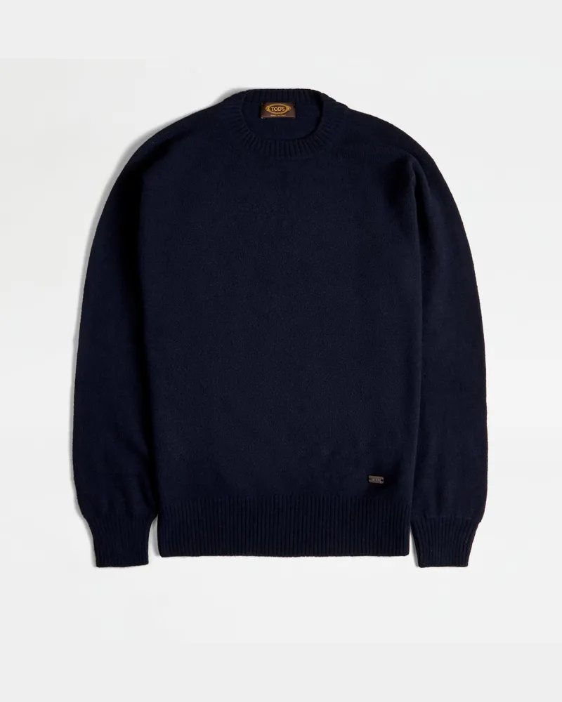 TOD'S Rundhalspullover aus einer Kaschmirmischung, BLAU, XX - Knitwear Blau