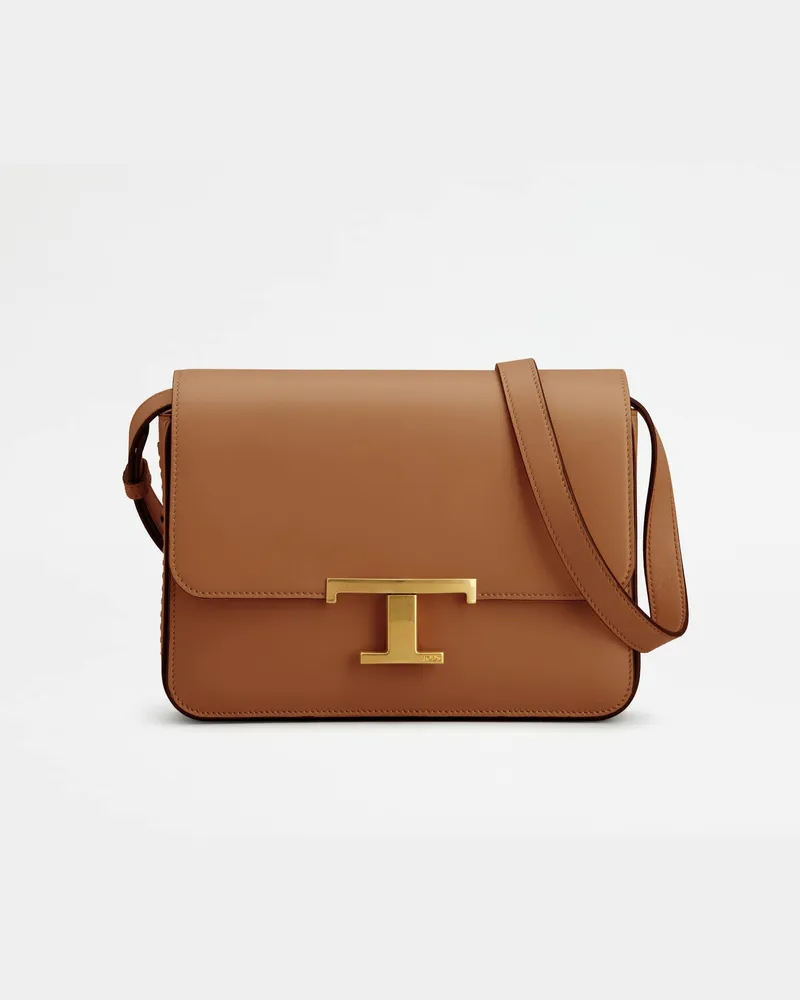 TOD'S Umhängetasche T Timeless aus Leder Mini, BRAUN,  - Bags Braun