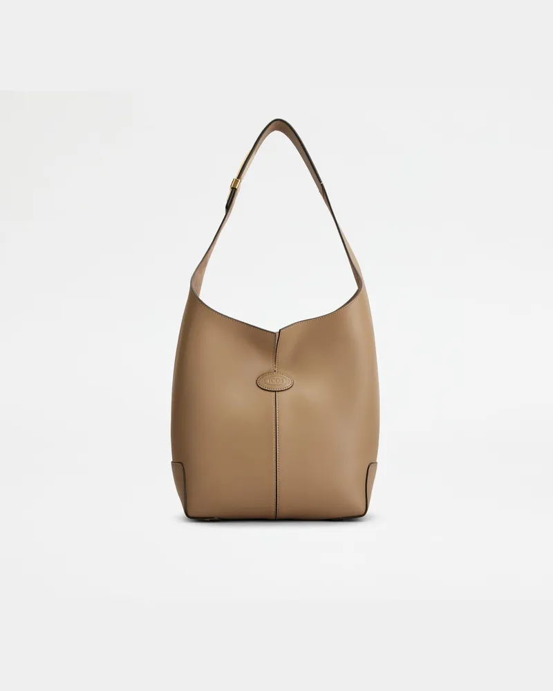 TOD'S Di Bag Folio Schultertasche aus Leder Small, BEIGE,  - Bags Beige