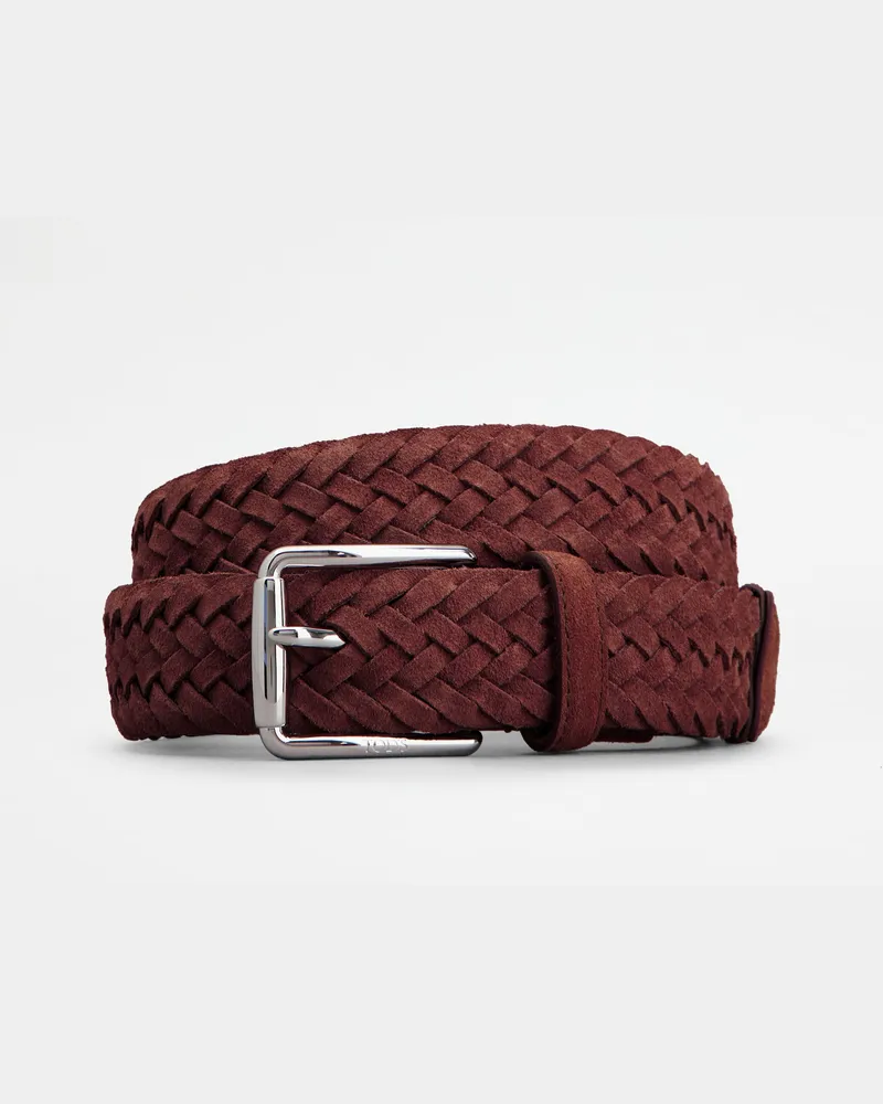 TOD'S Gürtel aus Veloursleder, BORDEAUX, 95 - Belts Bordeaux