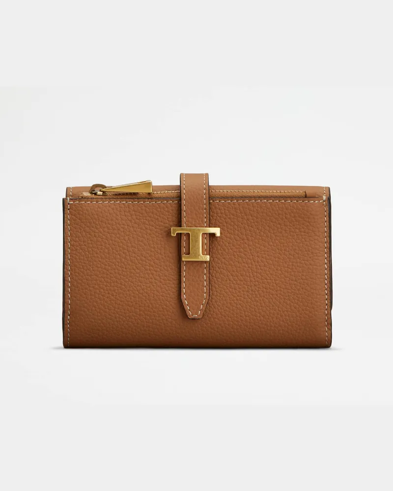 TOD'S Portemonnaie aus Leder, BRAUN,  - Wallets Braun