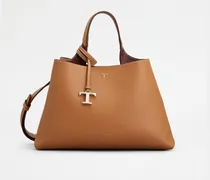 Tasche aus Leder Small, BORDEAUX,BRAUN, - Bags