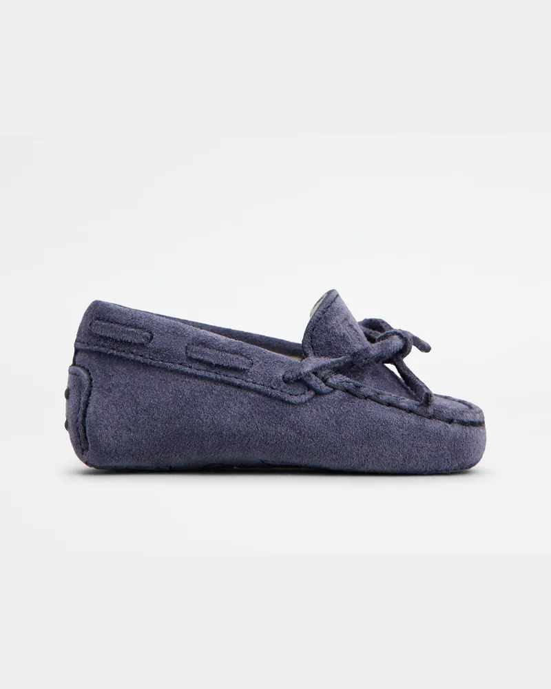 TOD'S Mokassins Gommino Junior aus Veloursleder, BLAU Junior Shoes Blau