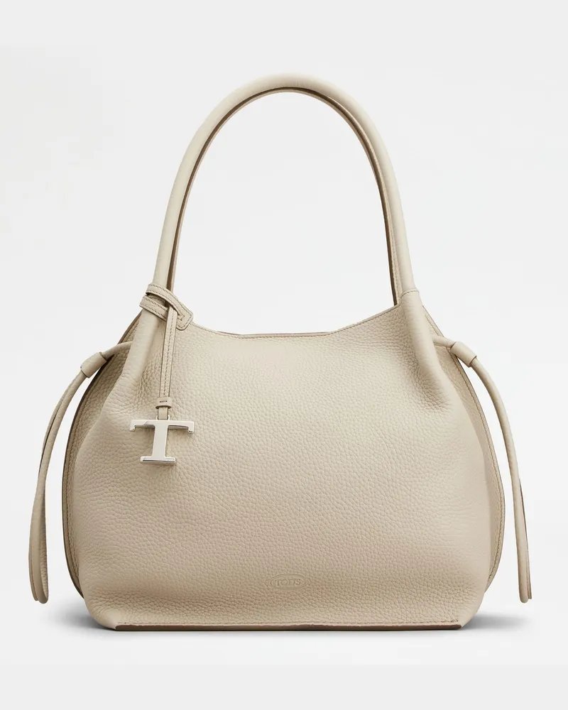 TOD'S Beuteltasche aus Leder Medium, CREME,  - Bags Creme