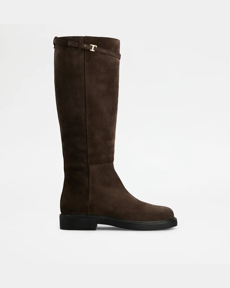 TOD'S Stiefel aus Veloursleder, BRAUN Shoes Braun