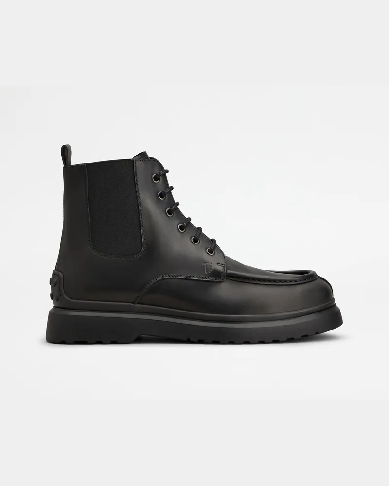 TOD'S Schnürboots aus Leder, SCHWARZ Shoes Schwarz