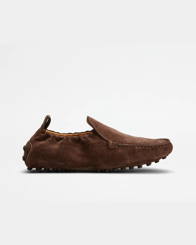 TOD'S Mokassins Gommino Glove aus Veloursleder, BRAUN Shoes Braun