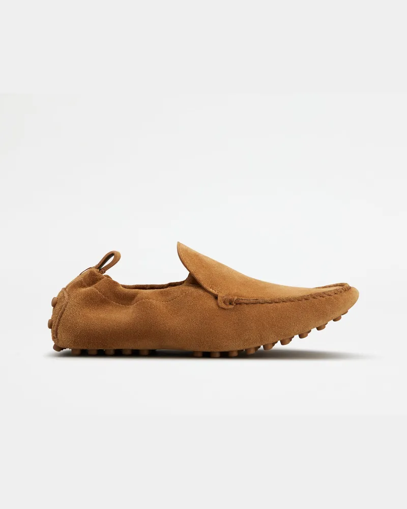 TOD'S Mokassins Gommino Glove aus Veloursleder, BRAUN Shoes Braun
