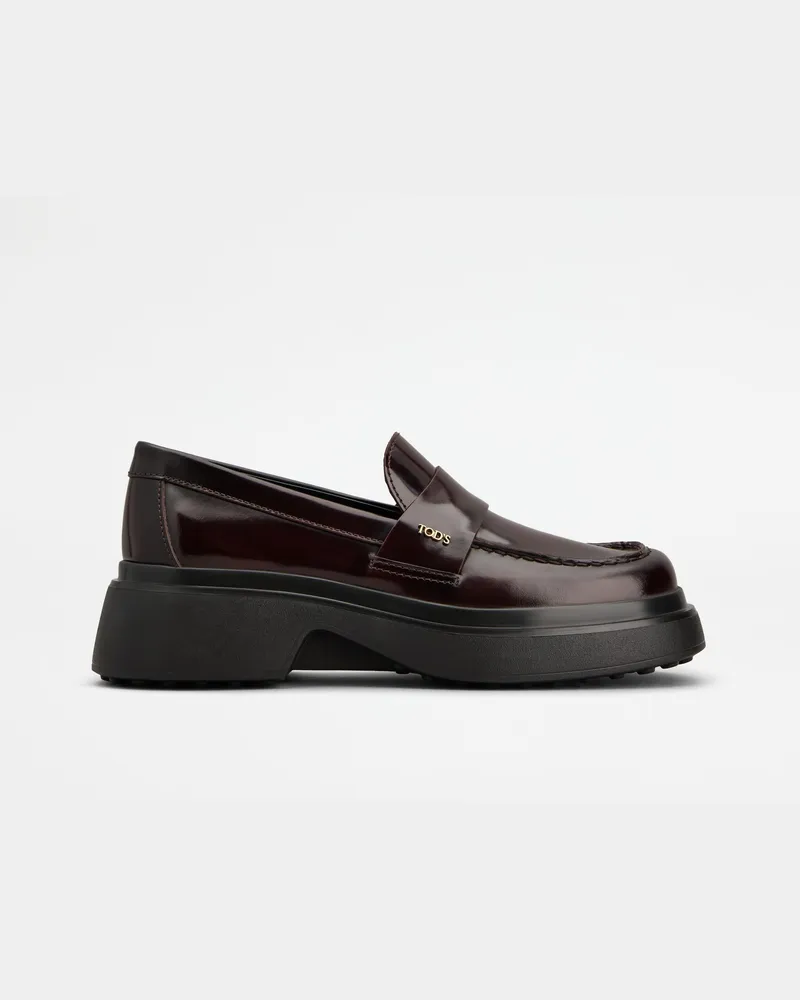 TOD'S Loafers aus Leder, BORDEAUX Shoes Bordeaux