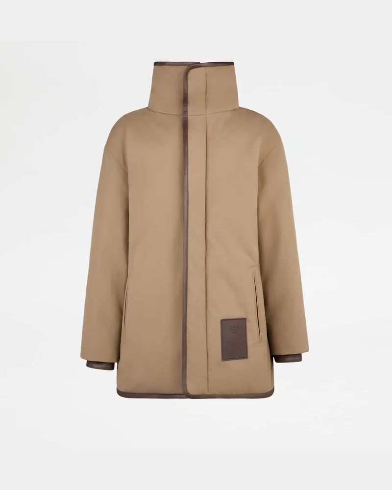 TOD'S Jacke mit Ledereinsätzen, BRAUN Coat / Trench Braun