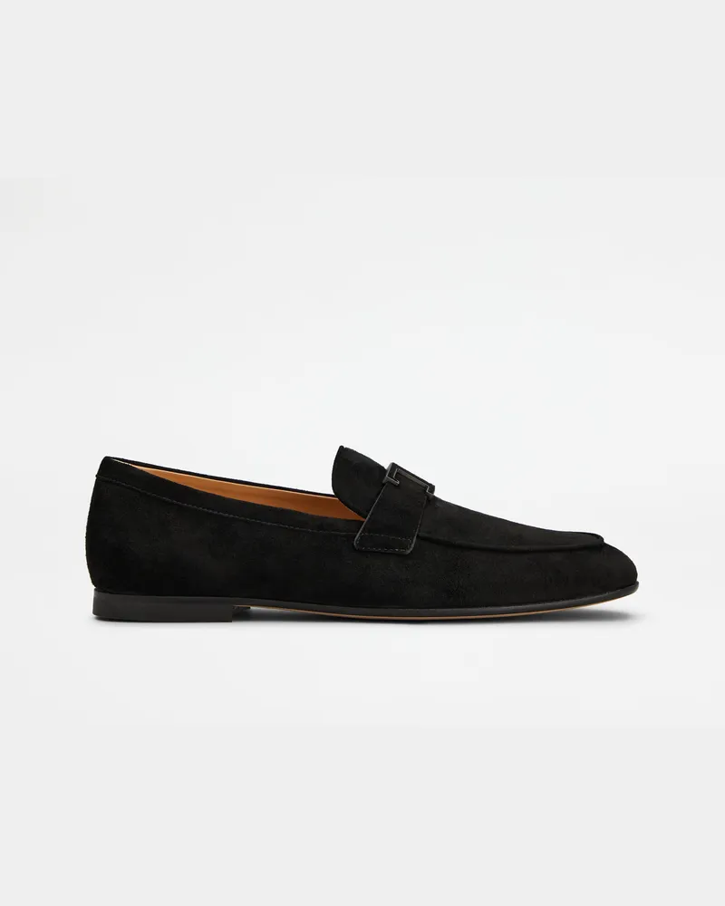 TOD'S Loafers T Timeless aus Pashmy-Veloursleder, SCHWARZ Shoes Schwarz
