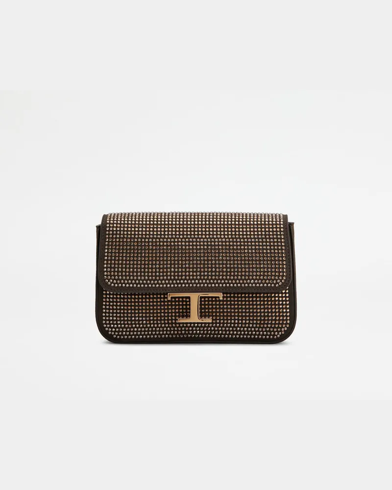 TOD'S Flap-Tasche T Timeless aus Veloursleder Micro, BRAUN,  - Bags Braun