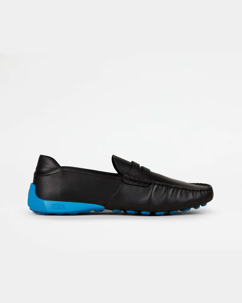 TOD'S Loafers aus Leder, HELLBLAU,SCHWARZ Shoes Hellblau