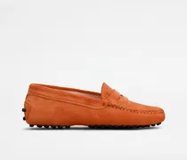 Mokassins Gommino Junior aus Veloursleder, ORANGE Junior Shoes