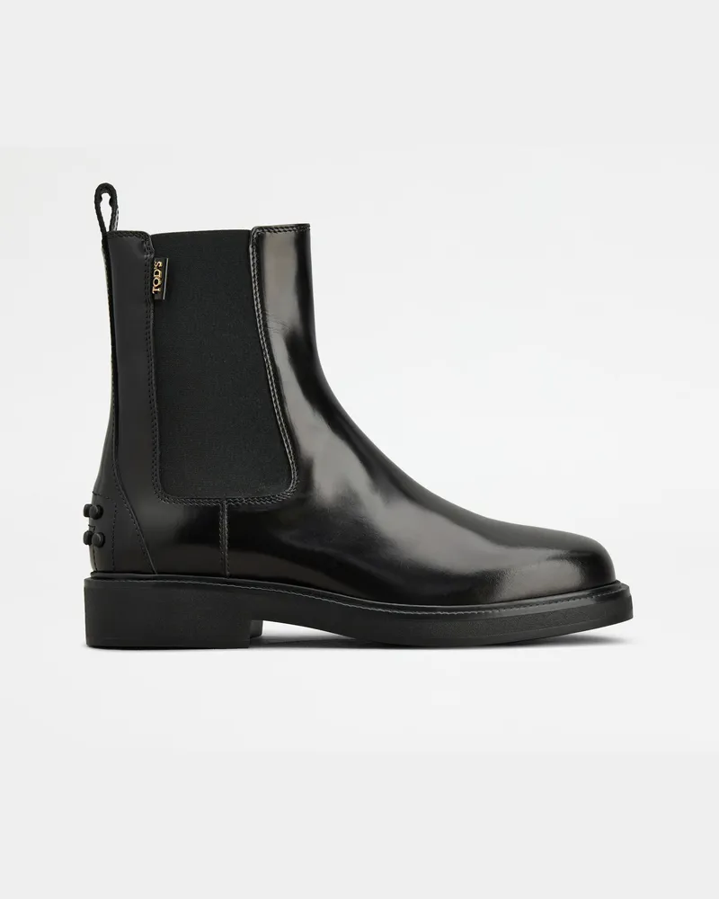 TOD'S Stiefeletten aus Leder, SCHWARZ Shoes Schwarz