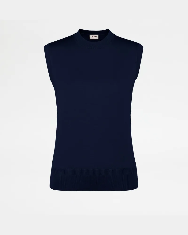 TOD'S Top aus einer Seidenstrickmischung, BLAU Knitwear Blau