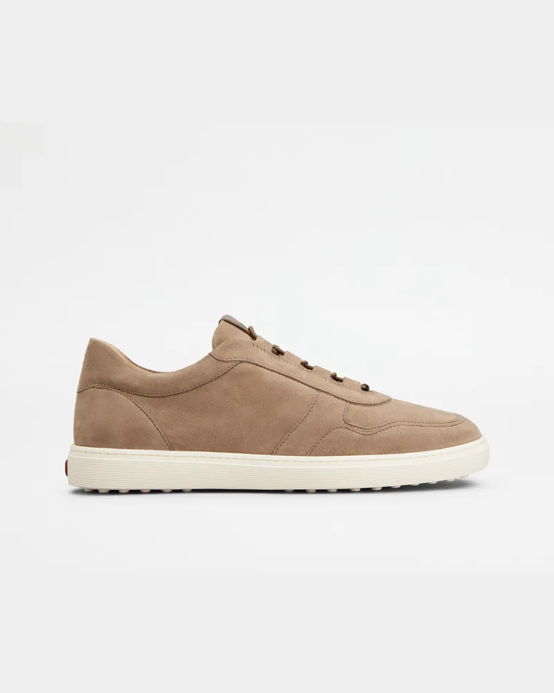 TOD'S Sneakers Red Dot aus Pashmy-Veloursleder, BEIGE Shoes Beige