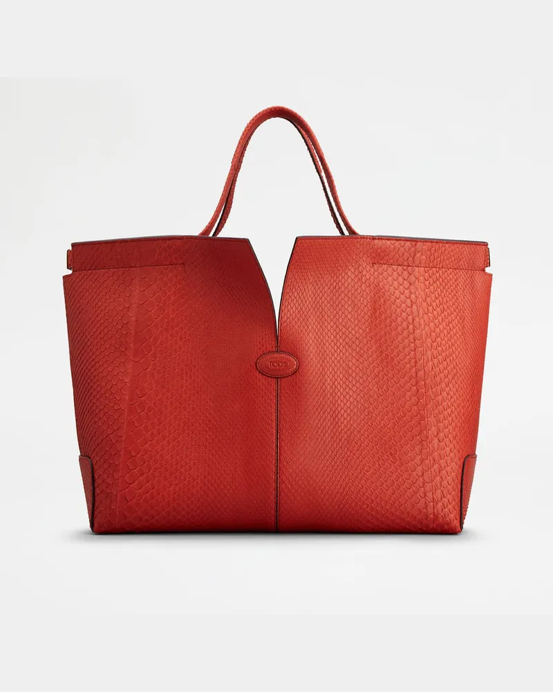 TOD'S Di Bag Folio aus Pythonleder Medium, ROT,  - Bags Rot