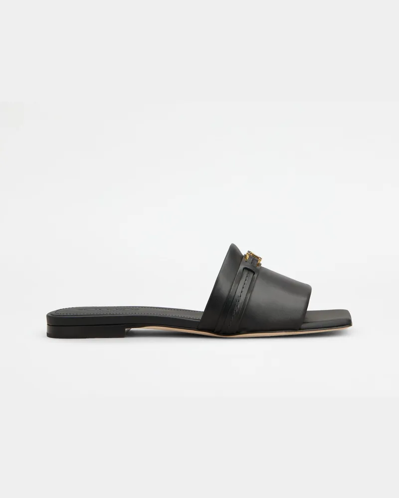 TOD'S Sandalen aus Leder, SCHWARZ Shoes Schwarz