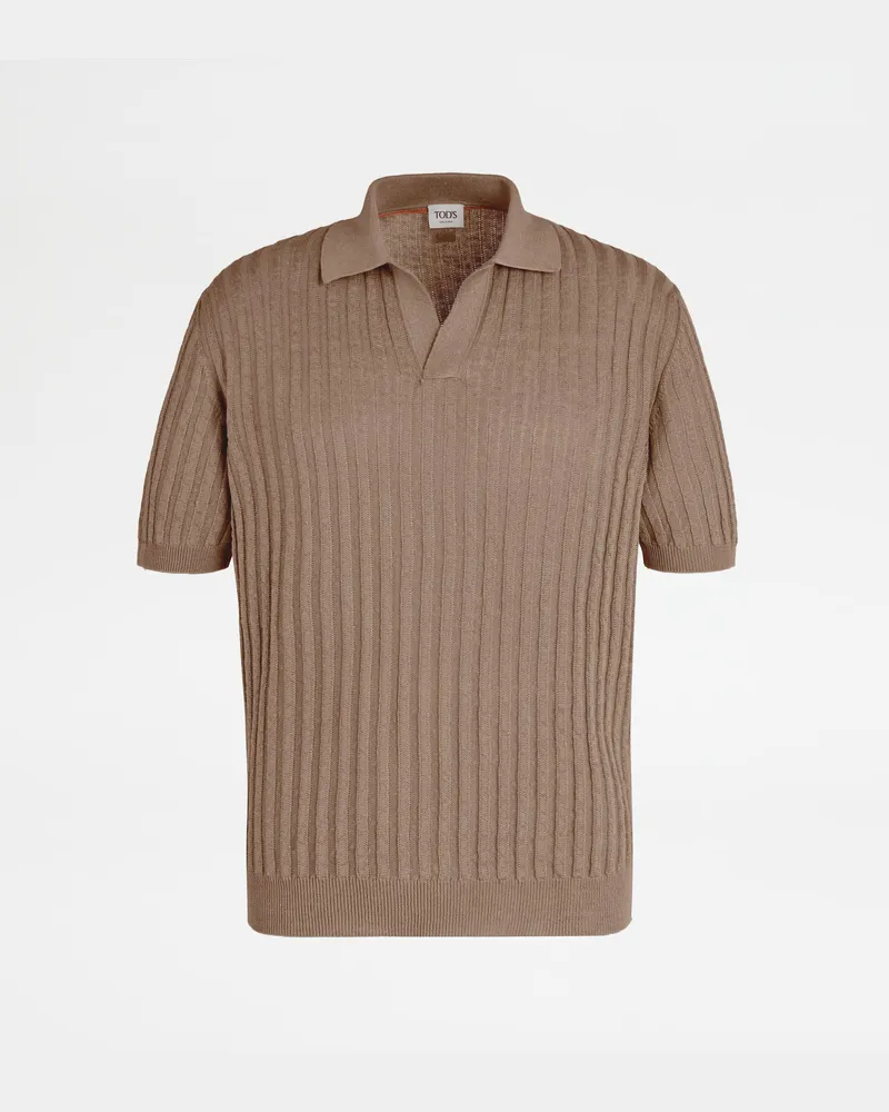 TOD'S Poloshirt aus Leinenstrick, ROSA, XX - Knitwear Rosa