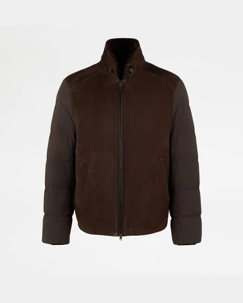 TOD'S Daunenjacke aus Shearling und Nylon, BRAUN Coat / Trench Braun