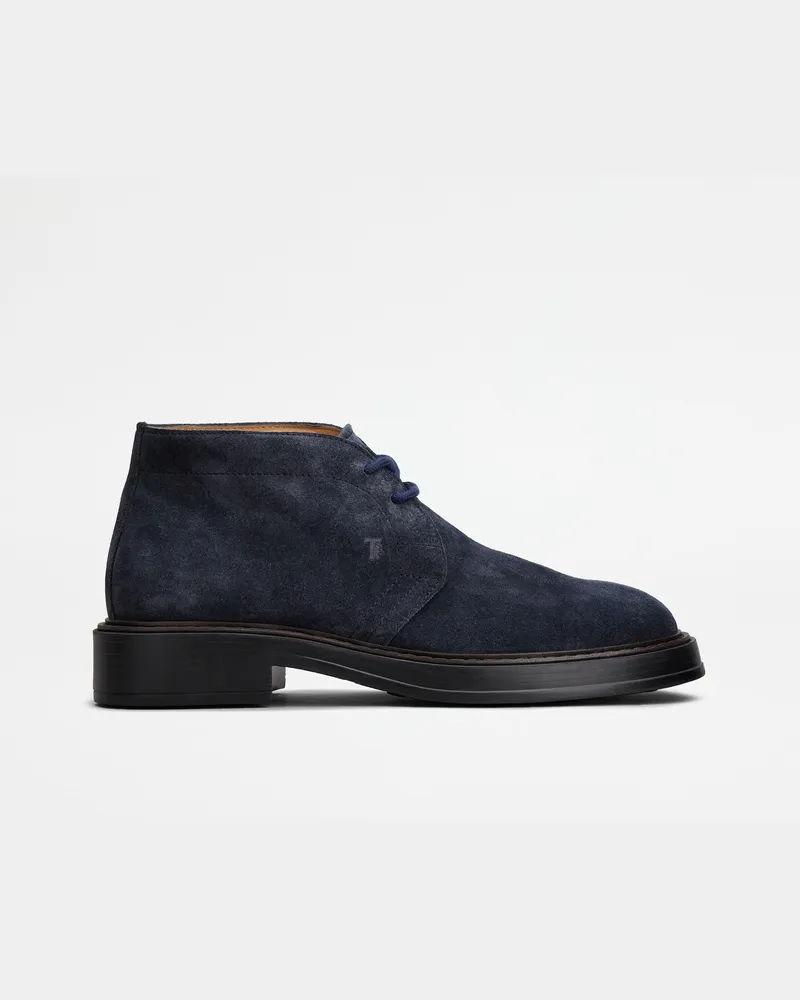 TOD'S Desert Boots aus Veloursleder, BLAU Shoes Blau