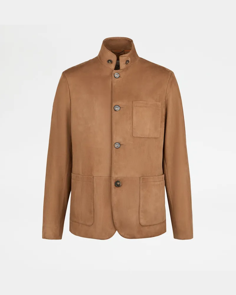 TOD'S Jacke Castello aus Pashmy-Veloursleder, BRAUN Coat / Trench Braun