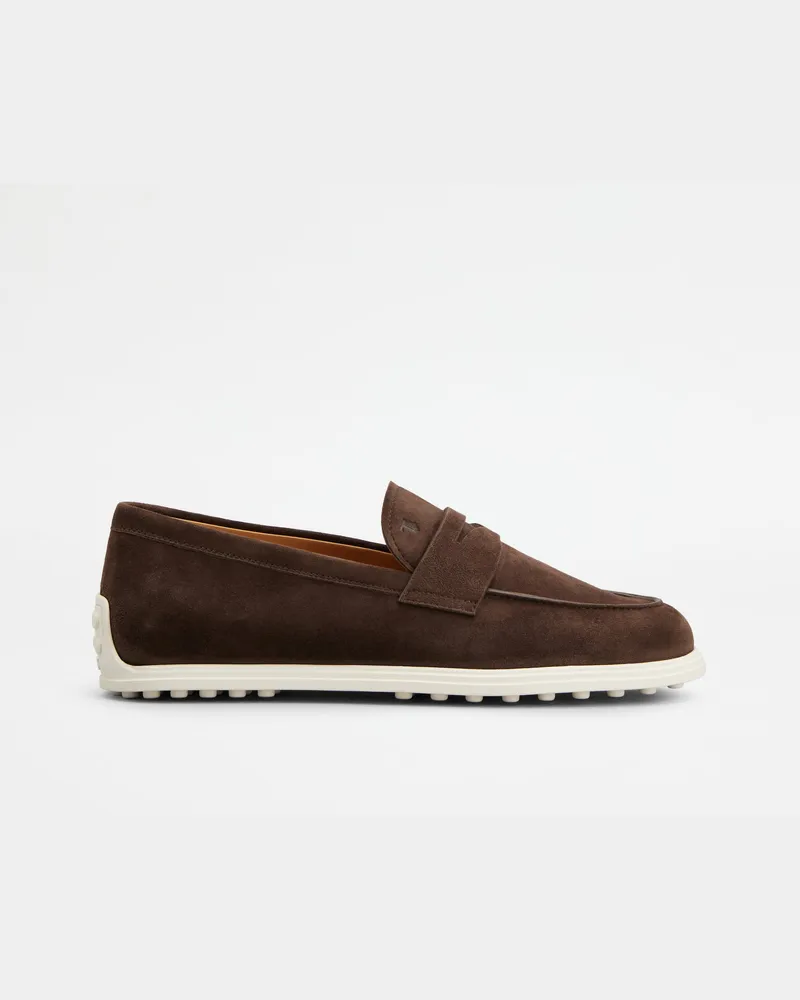 TOD'S Loafers aus Veloursleder, BRAUN Shoes Braun