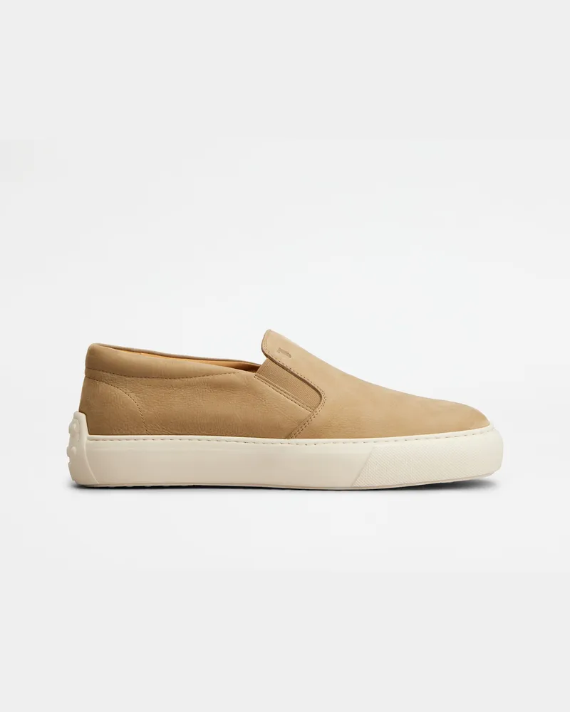 TOD'S Slip-ons aus Nubukleder, BEIGE Shoes Beige