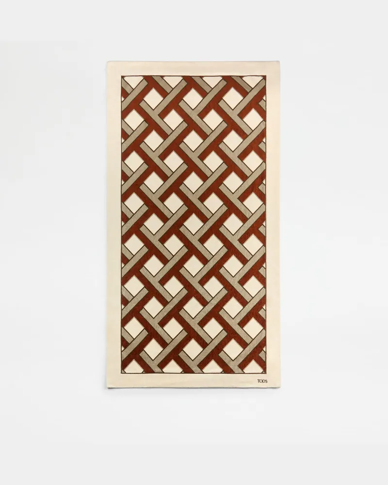 TOD'S Strandtuch aus Baumwollfrottee, BRAUN,  - Bags Braun