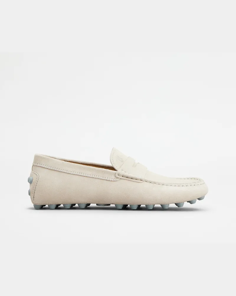 TOD'S Mokassins Gommino Bubble aus Veloursleder, CREME Shoes Creme