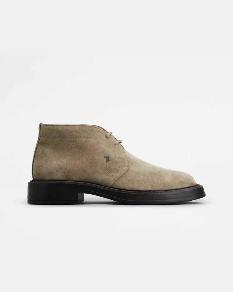 TOD'S Desert Boots aus Veloursleder, BEIGE Shoes Beige