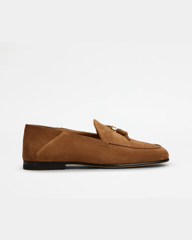TOD'S Mule-Loafers aus Veloursleder, BRAUN Shoes Braun