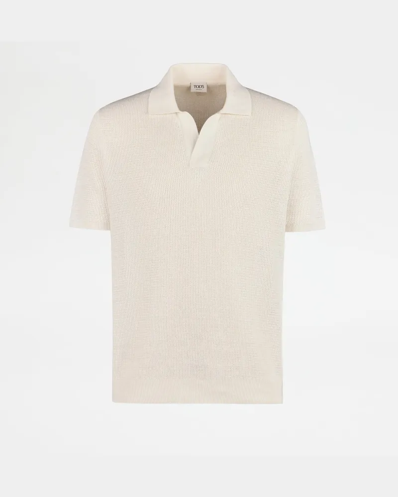 TOD'S Poloshirt aus Leinen, CREME, XX - Knitwear Creme