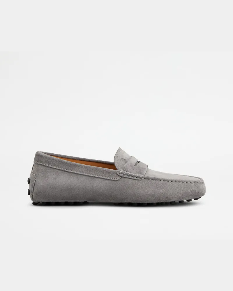 TOD'S Mokassins Gommino aus Veloursleder, GRAU Shoes Grau