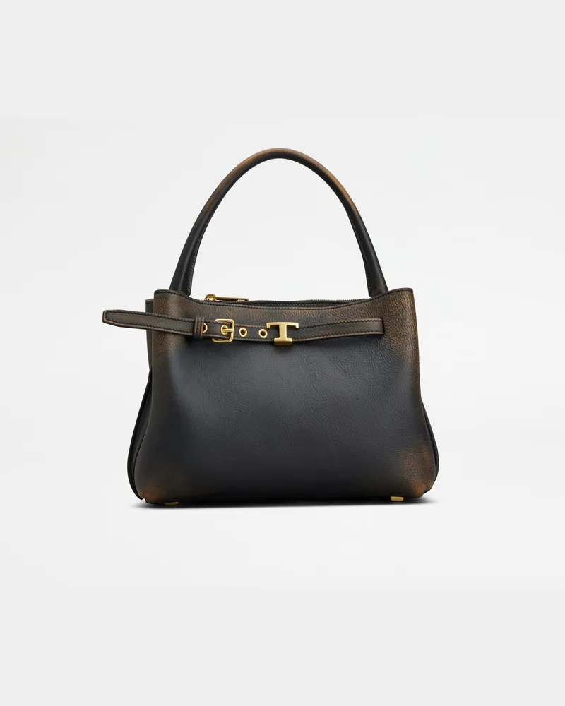 TOD'S Handtasche T Signature  aus Leder Mini, BRAUN,SCHWARZ,  - Bags Braun