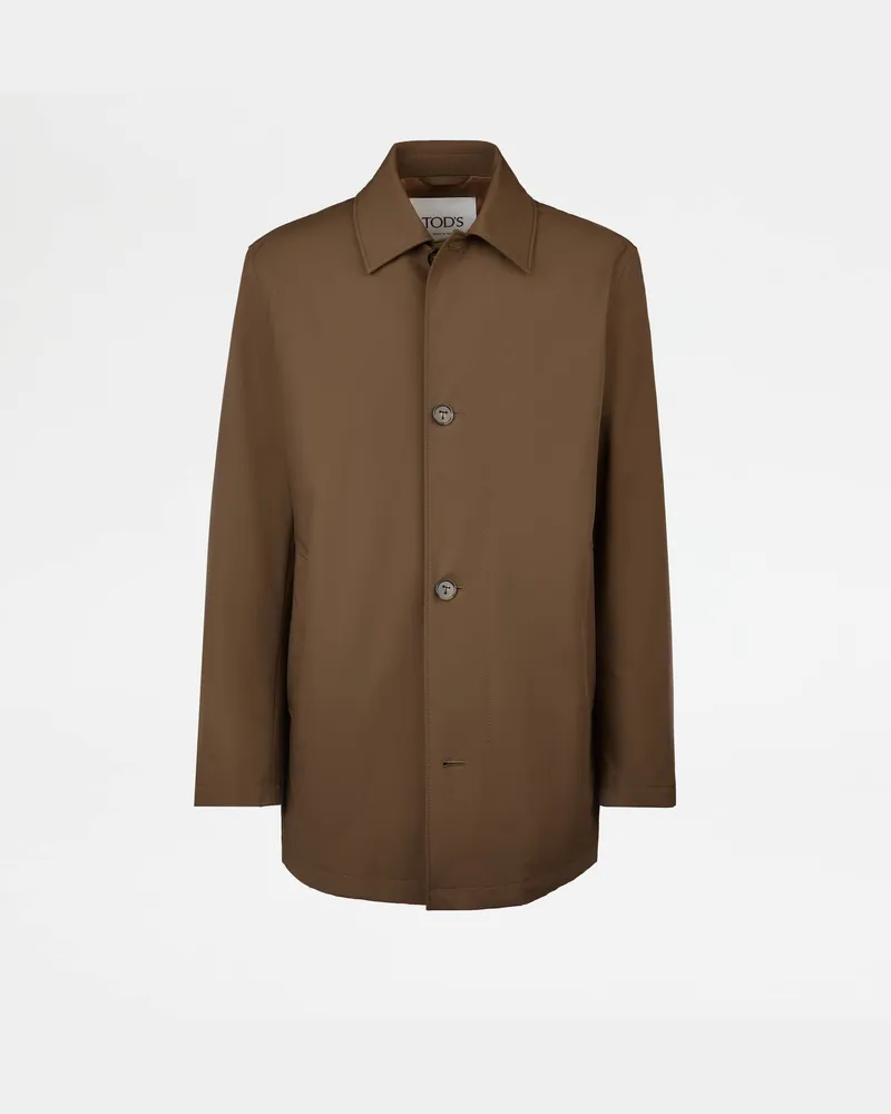 TOD'S Car Coat aus Stretch-Nylon, BRAUN, XX - Coat / Trench Braun