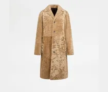 Mantel aus Shearling, BEIGE Coat / Trench