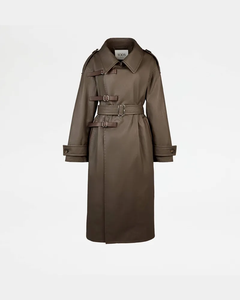 TOD'S Trenchcoat aus Baumwolle, GRAU Coat / Trench Grau