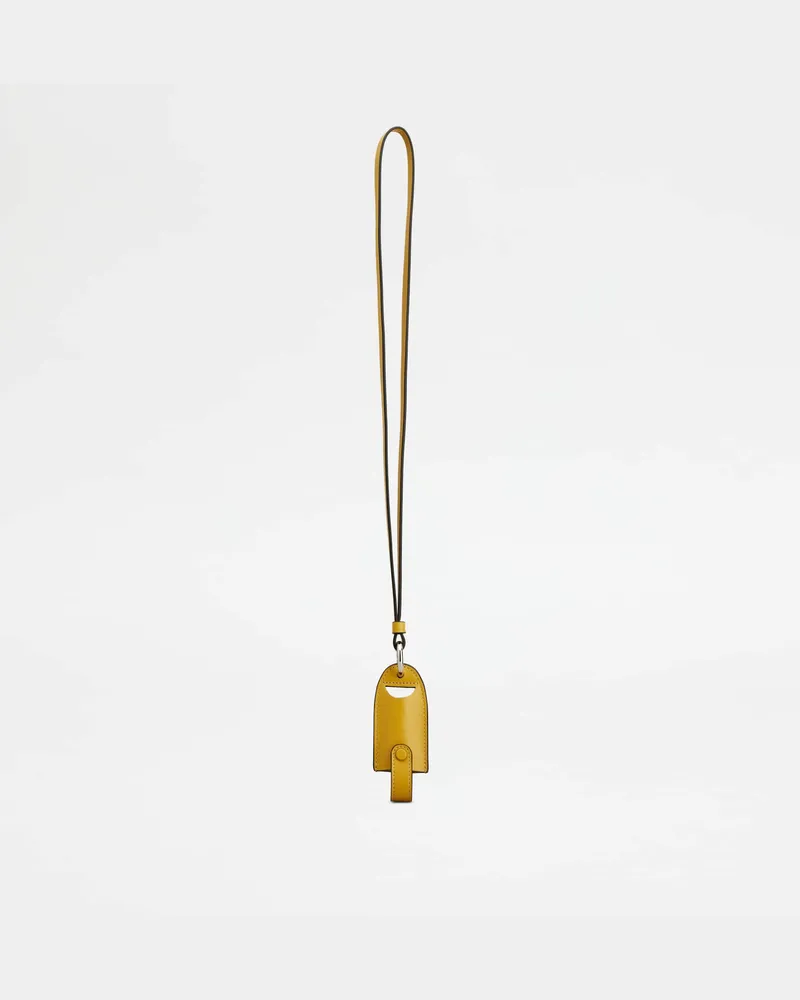 TOD'S Umhänge-Lippenstiftetui aus Leder, GELB,  - Wallets Gelb