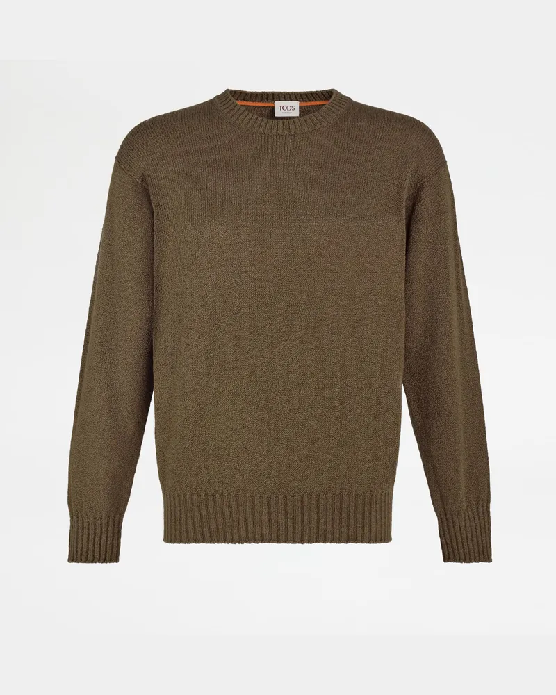 TOD'S Rundhalspullover aus Baumwolle, GRÜN, XX - Knitwear Grün