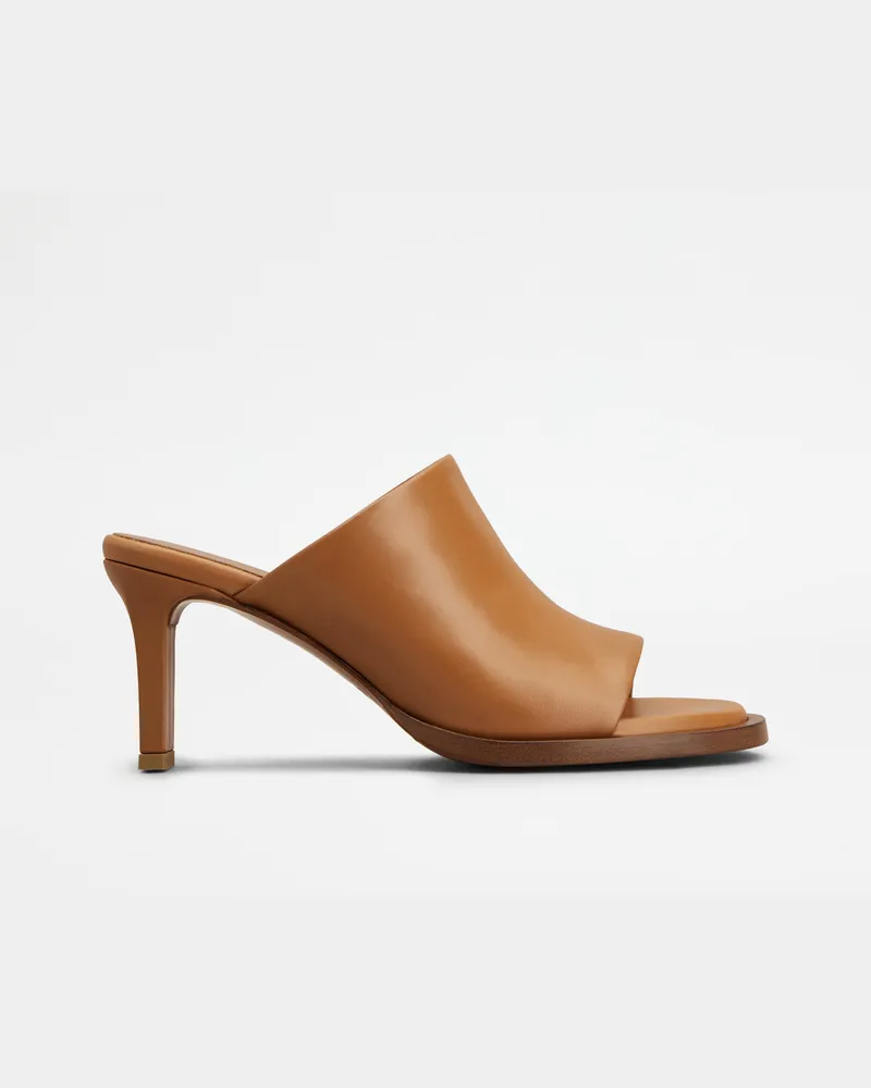 TOD'S Mules aus Leder, BRAUN Shoes Braun