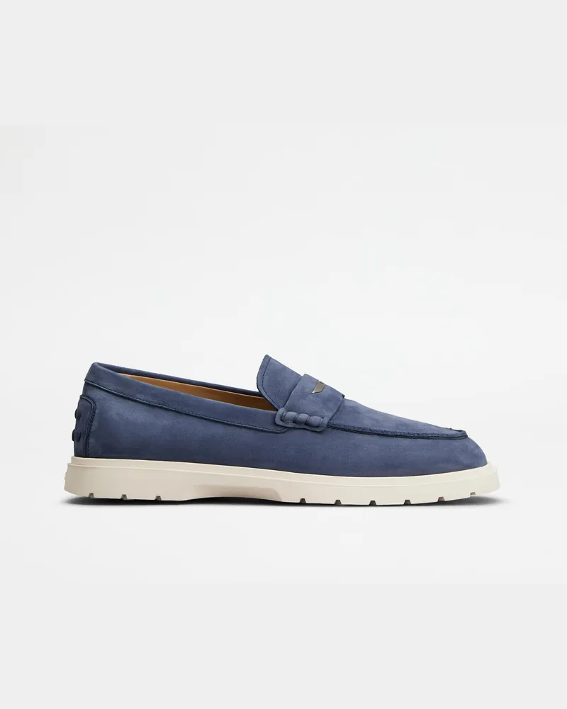 TOD'S Loafers aus Nubukleder, BLAU Shoes Blau