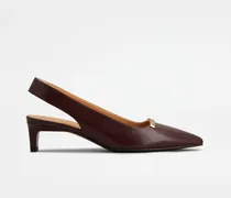 Slingback-Pumps aus Leder, BORDEAUX Shoes