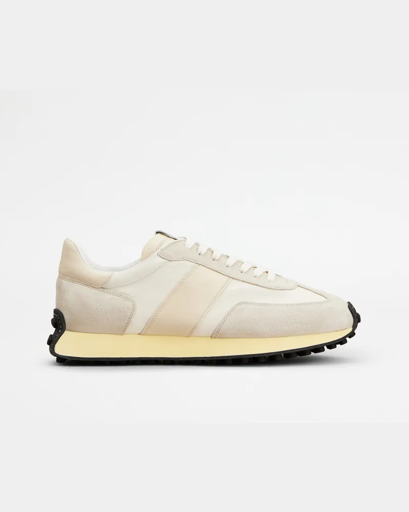 TOD'S Sneakers T Vintage aus Veloursleder und technischem Gewebe, CREME,BEIGE Shoes Creme