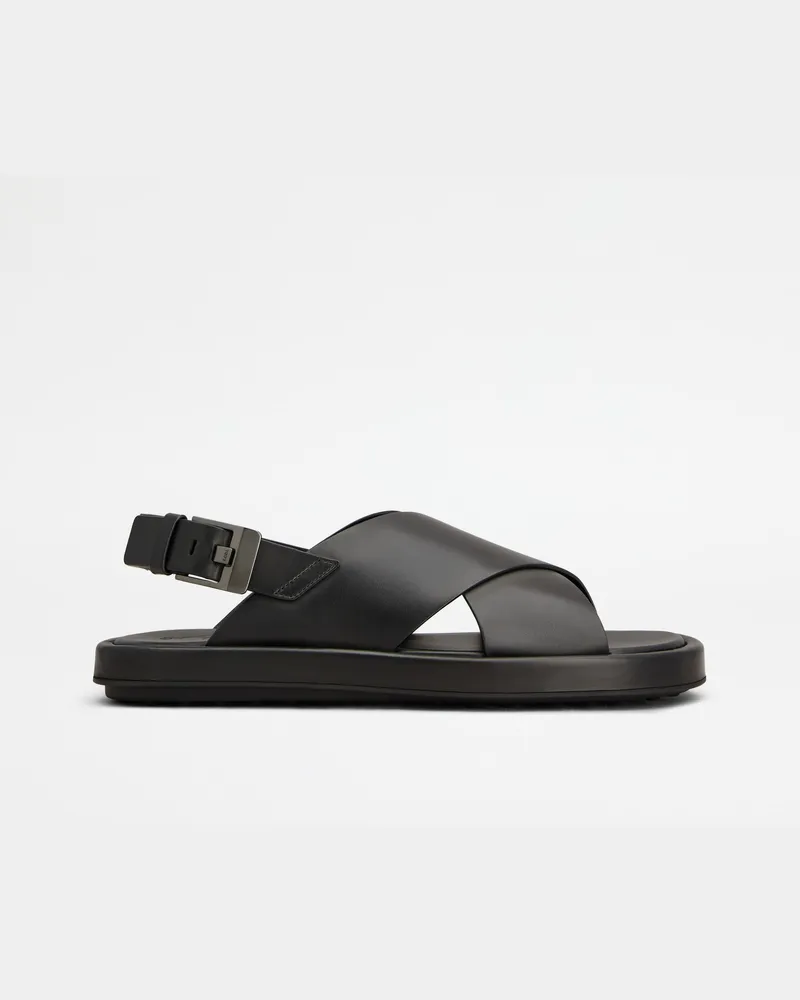 TOD'S Sandalen aus Leder, SCHWARZ Shoes Schwarz