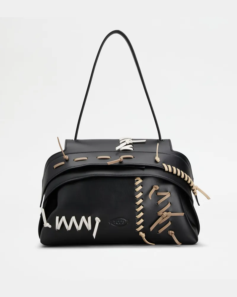 TOD'S Wave Bag iaus Leder Small, SCHWARZ,  - Bags Schwarz